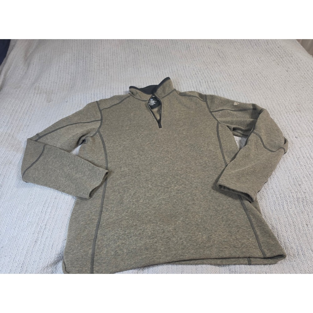 Kuhl Interceptr Quarter Zip Fleece Pullover Mens Large Olive Green Heather